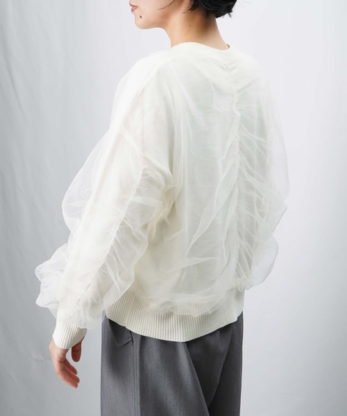 LUCA/LADY LUCK LUCA（ルカ/レディラックルカ）の「LC/LLL チュールラッピングニットプルオーバー（ニット/セーター・レディース・ブラック/アイボリー・FREE）」の2枚目の写真