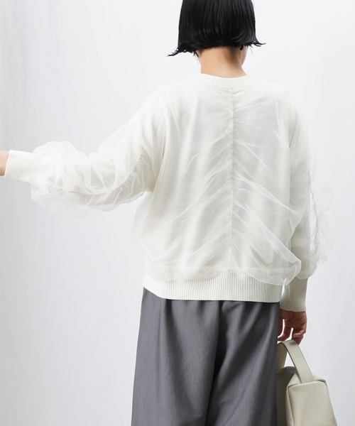 LUCA/LADY LUCK LUCA（ルカ/レディラックルカ）の「LC/LLL チュールラッピングニットプルオーバー（ニット/セーター・レディース・ブラック/アイボリー・FREE）」の7枚目の写真