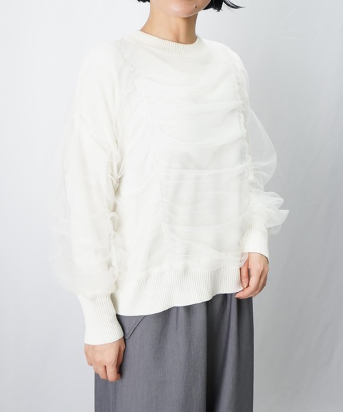 LUCA/LADY LUCK LUCA（ルカ/レディラックルカ）の「LC/LLL チュールラッピングニットプルオーバー（ニット/セーター・レディース・ブラック/アイボリー・FREE）」の17枚目の写真