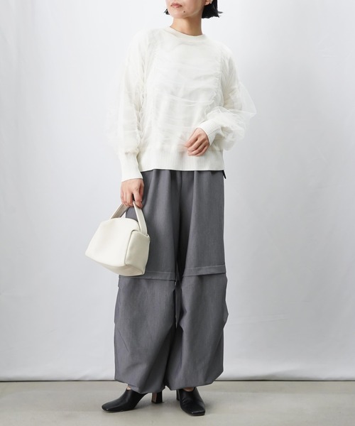 LUCA/LADY LUCK LUCA（ルカ/レディラックルカ）の「LC/LLL チュールラッピングニットプルオーバー（ニット/セーター・レディース・ブラック/アイボリー・FREE）」の14枚目の写真