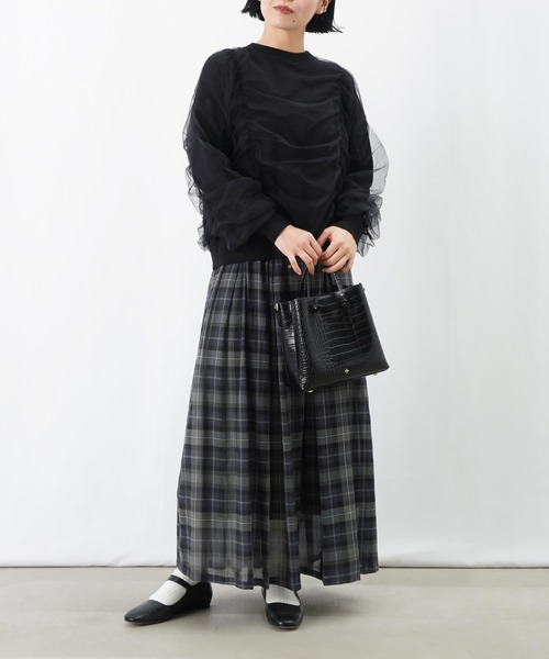 LUCA/LADY LUCK LUCA（ルカ/レディラックルカ）の「LC/LLL チュールラッピングニットプルオーバー（ニット/セーター・レディース・ブラック/アイボリー・FREE）」の18枚目の写真