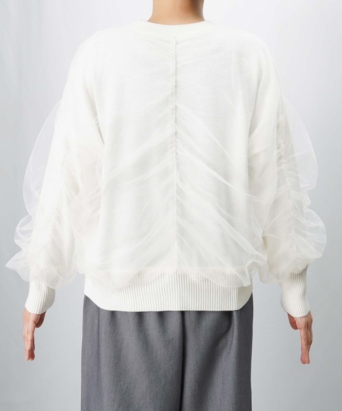 LUCA/LADY LUCK LUCA（ルカ/レディラックルカ）の「LC/LLL チュールラッピングニットプルオーバー（ニット/セーター・レディース・ブラック/アイボリー・FREE）」の11枚目の写真