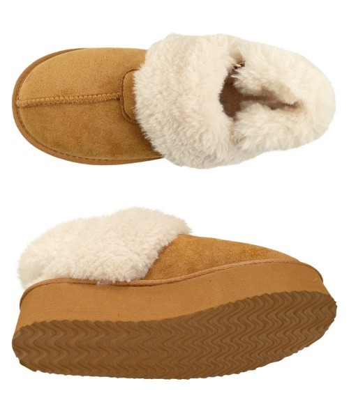 KOBE LETTUCE（コウベレタス）の「2way厚底バックバンドムートンサンダル（サンダル・レディース・キャメル/アイボリー/ブラック・L/LL/M/S）」の13枚目の写真