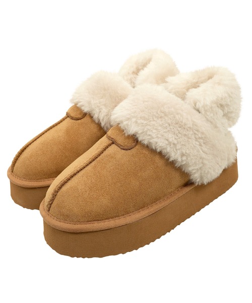 KOBE LETTUCE（コウベレタス）の「2way厚底バックバンドムートンサンダル（サンダル・レディース・キャメル/アイボリー/ブラック・L/LL/M/S）」の16枚目の写真