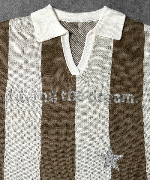 セール】【jiasecond.】スキッパーストライプニット / プル