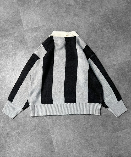 syoya.m0409セットアップL 黒　ストライプ　毛　ロゴB SLY | PUFFER LOGO PHOTO SW トップス (Tシャツ・カットソー