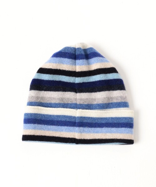 ROBERT MACKIE（ロバートマッキー）の「【別注】ROBERT MACKIE / マルチボーダー ニットキャップ（ニットキャップ/ビーニー・レディース・レッド/ブルー・ONE SIZE）」の4枚目の写真