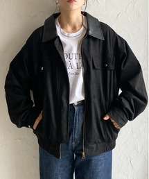 She's Closet（シーズクローゼット）の「襟異素材切り替えジップアップフェイクスエードブルゾン（ブルゾン）」