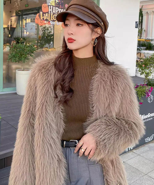 DAY CLOSET(デイ クローゼット)の「【袖コンシャスな美リブニット】長袖スリットゴールドボタンハイネックニットトップス レディース(ニット/セーター・レディース・ベージュ/ブラウン/ピンクベージュ/ホワイト/ブラック/アイボリー・FREE)」の21枚目の写真