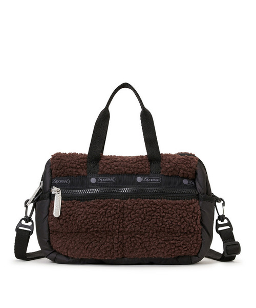 LeSportsac(レスポートサック)の「PUFFY MINI DUFFEL ダークチョコレートシェルパ(ショルダーバッグ・レディース・ブラウン・FREE)」の4枚目の写真