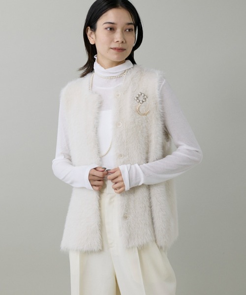 【お値下げしました】LOUNIE フェザーニットベスト LIAN ベスト ジレ フェザーニットベスト レディース : ZOZOTOWN Yahoo