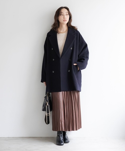 Elura(エルーラ)の「ウールPコート/452010(ピーコート・レディース・ネイビー/グレー・MEDIUM/LARGE)」の4枚目の写真