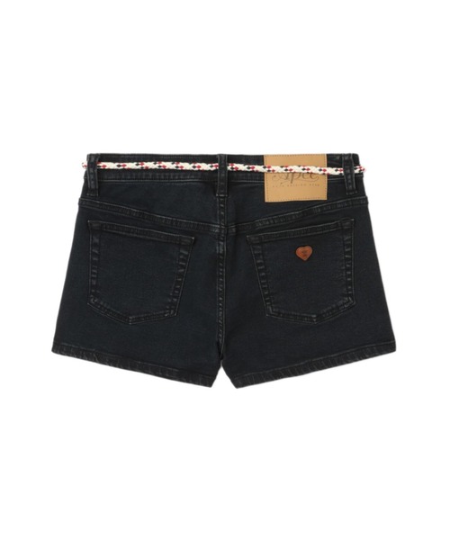 A BATHING APE（アベイシングエイプ）の「HEART BADGE SKINNY DENIM SHORTS #2（デニムパンツ・レディース・チャコール・X-SMALL/SMALL）」の2枚目の写真