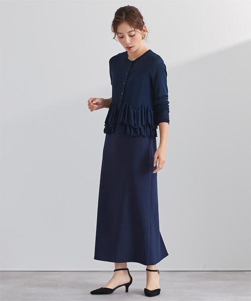UR'S(ユアーズ)の「カップ付きジョーゼットワンピース(ワンピース・レディース・ブラック/ナチュラル/ネイビー・L/M/S)」の3枚目の写真