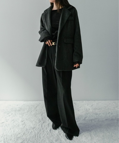 on:nue（オンニュ）の「【on:nue】ウールライクミドルジャケット（テーラードジャケット・レディース・チェック/グレー・FREE）」の19枚目の写真