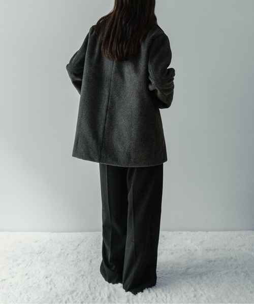 on:nue（オンニュ）の「【on:nue】ウールライクミドルジャケット（テーラードジャケット・レディース・チェック/グレー・FREE）」の21枚目の写真