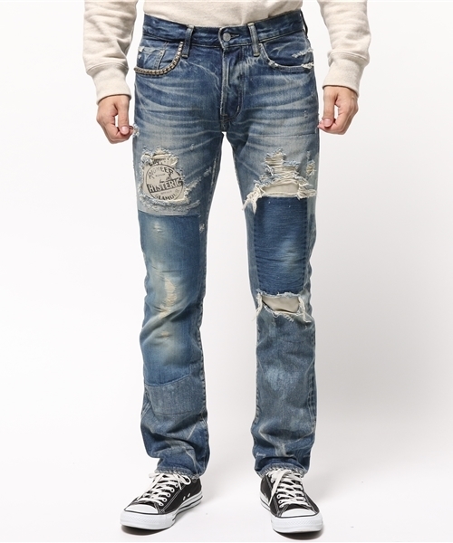 HYSTERIC GLAMOUR（ヒステリックグラマー）の「BR加工デニム スリムストレートPT（デニムパンツ・メンズ・インディゴブルー・31inch/30inch/32inch/34inch/29inch/28inch）」の12枚目の写真