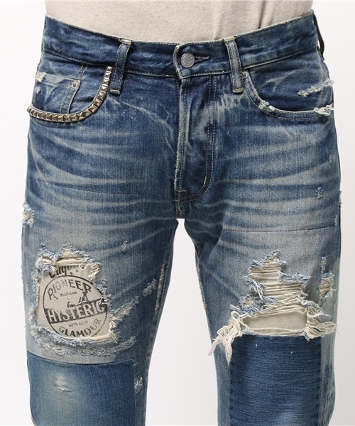HYSTERIC GLAMOUR（ヒステリックグラマー）の「BR加工デニム スリムストレートPT（デニムパンツ・メンズ・インディゴブルー・31inch/30inch/32inch/34inch/29inch/28inch）」の13枚目の写真
