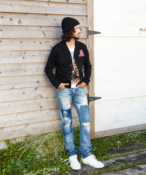 HYSTERIC GLAMOUR（ヒステリックグラマー）の「BR加工デニム スリムストレートPT（デニムパンツ・メンズ・インディゴブルー・31inch/30inch/32inch/34inch/29inch/28inch）」の5枚目の写真