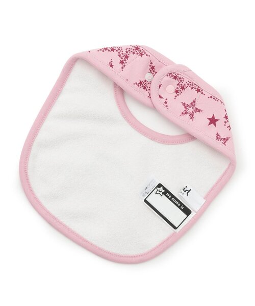 X-girl Stages（エックスガールステージス）の「星総柄スタイ（スタイ/よだれかけ・キッズ・アイボリー/ピンク・F）」の3枚目の写真