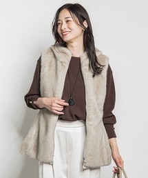 リバーシブルファーフーディベスト