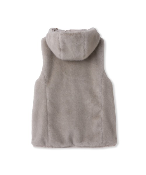 LAUTREAMONT（ロートレアモン）の「リバーシブルファーフーディベスト（その他アウター・レディース・ブラック/ベージュ・9号）」の4枚目の写真