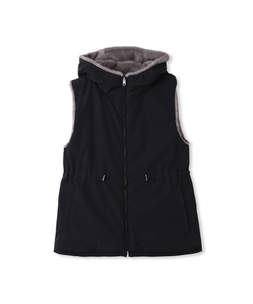 LAUTREAMONT（ロートレアモン）の「リバーシブルファーフーディベスト（その他アウター・レディース・ブラック/ベージュ・9号）」の10枚目の写真