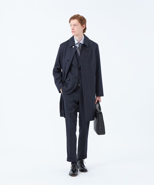 美品 マッキントッシュフィロソフィー 千鳥 ウール ステンカラーコート ベルト付 美品 マッキントッシュフィロソフィー 千鳥 ウール ステンカラーコート