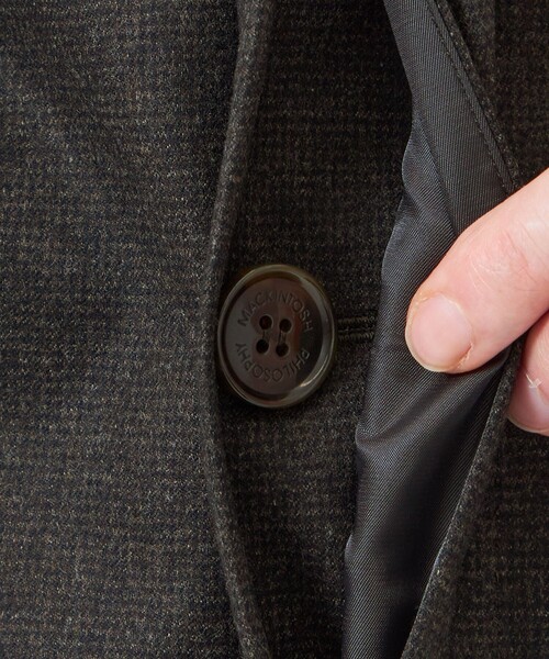 MACKINTOSH PHILOSOPHY（ﾏｯｷﾝﾄｯｼｭ ﾌｨﾛｿﾌｨｰ）の「CANONICO(カノニコ)千鳥2レイヤー WELLINGTON（ウェリントン）（ステンカラーコート・メンズ・ネイビー/ダークブラウン・42/40/38）」の5枚目の写真