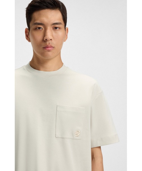 BOSS（ボス）の「シルケットコットン Tシャツ Double Bモノグラム（Tシャツ/カットソー・メンズ・ホワイト/ダークグリーン・XXL/S/XL/L/M/XXXL）」の8枚目の写真