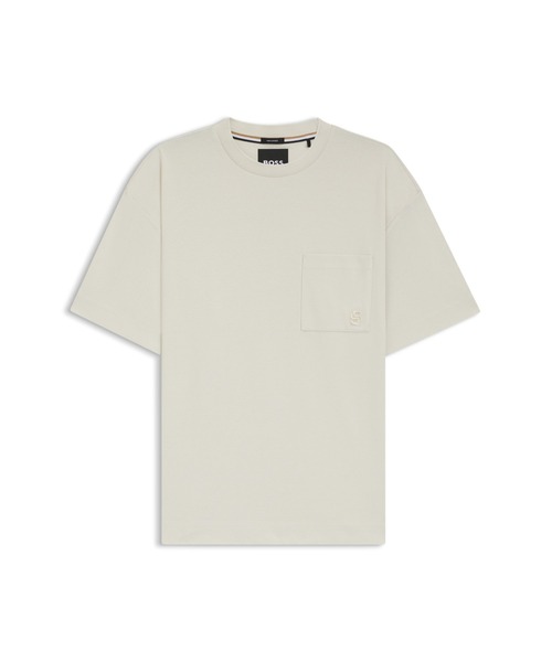 BOSS（ボス）の「シルケットコットン Tシャツ Double Bモノグラム（Tシャツ/カットソー・メンズ・ホワイト/ダークグリーン・XXL/S/XL/L/M/XXXL）」の3枚目の写真