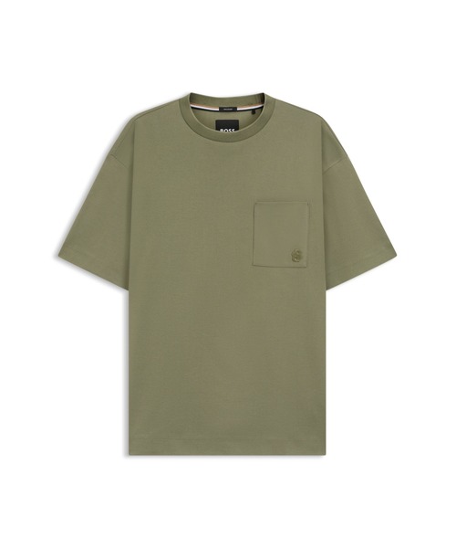 BOSS（ボス）の「シルケットコットン Tシャツ Double Bモノグラム（Tシャツ/カットソー・メンズ・ホワイト/ダークグリーン・XXL/S/XL/L/M/XXXL）」の7枚目の写真