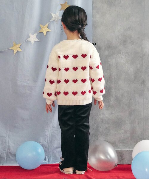 apres les cours（アプレレクール）の「【あったか素材】リボンニットコールきゅんパンツ_ジュニア対応（その他パンツ・キッズ・ピンク/ブラック/アイボリー・90/100/110/120/130/140/80）」の5枚目の写真