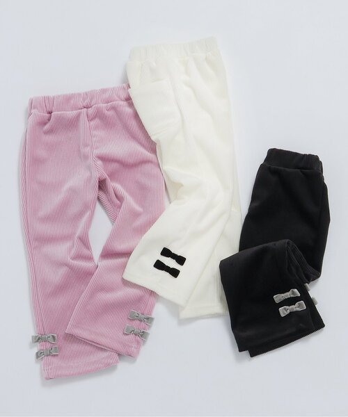 apres les cours（アプレレクール）の「【あったか素材】リボンニットコールきゅんパンツ_ジュニア対応（その他パンツ・キッズ・ピンク/ブラック/アイボリー・90/100/110/120/130/140/80）」の9枚目の写真
