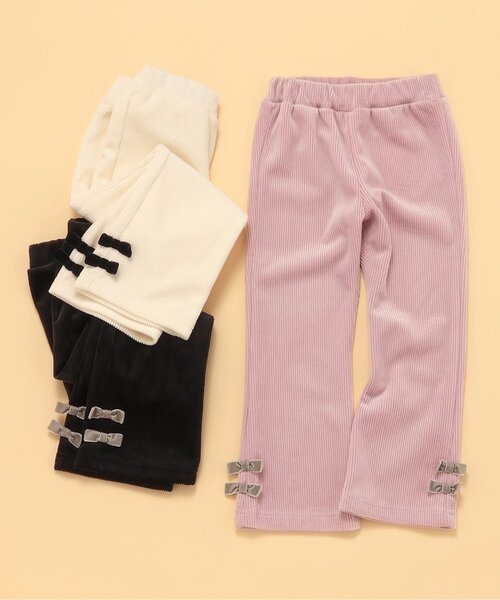 apres les cours（アプレレクール）の「【あったか素材】リボンニットコールきゅんパンツ_ジュニア対応（その他パンツ・キッズ・ピンク/ブラック/アイボリー・90/100/110/120/130/140/80）」の10枚目の写真