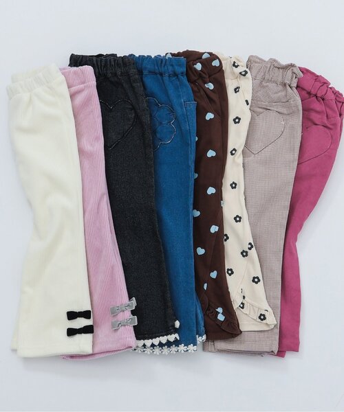apres les cours（アプレレクール）の「【あったか素材】リボンニットコールきゅんパンツ_ジュニア対応（その他パンツ・キッズ・ピンク/ブラック/アイボリー・90/100/110/120/130/140/80）」の13枚目の写真