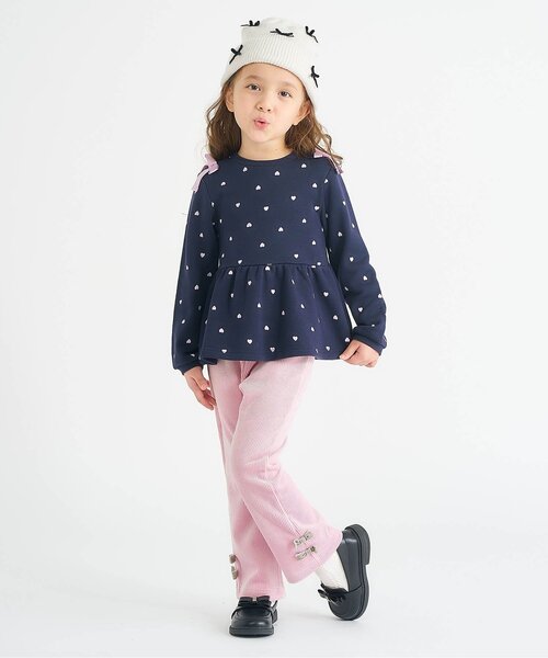 apres les cours（アプレレクール）の「【あったか素材】リボンニットコールきゅんパンツ_ジュニア対応（その他パンツ・キッズ・ピンク/ブラック/アイボリー・90/100/110/120/130/140/80）」の14枚目の写真