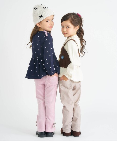 apres les cours（アプレレクール）の「【あったか素材】リボンニットコールきゅんパンツ_ジュニア対応（その他パンツ・キッズ・ピンク/ブラック/アイボリー・90/100/110/120/130/140/80）」の17枚目の写真