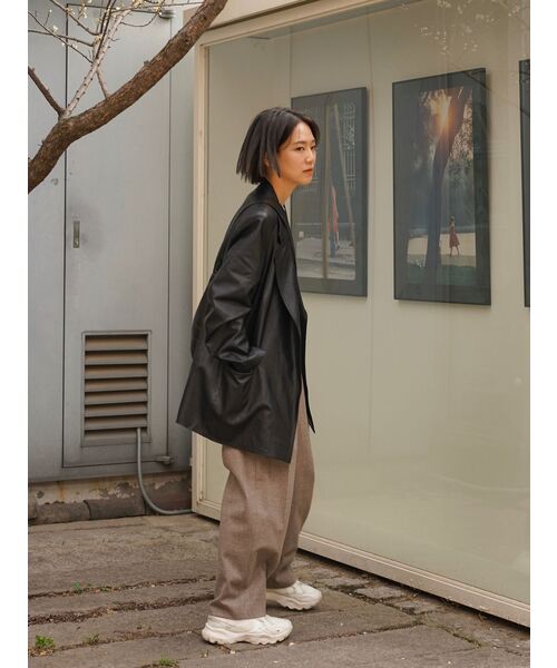 NICK&NICOLE(ニックアンドニコール)の「MANISH FAKE LEATHER JACKET_BROWN(ライダースジャケット・レディース・その他・FREE)」の9枚目の写真