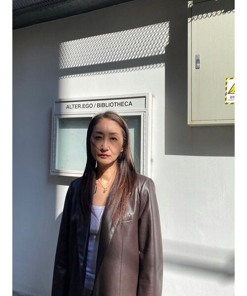NICK&NICOLE(ニックアンドニコール)の「MANISH FAKE LEATHER JACKET_BROWN(ライダースジャケット・レディース・その他・FREE)」の10枚目の写真