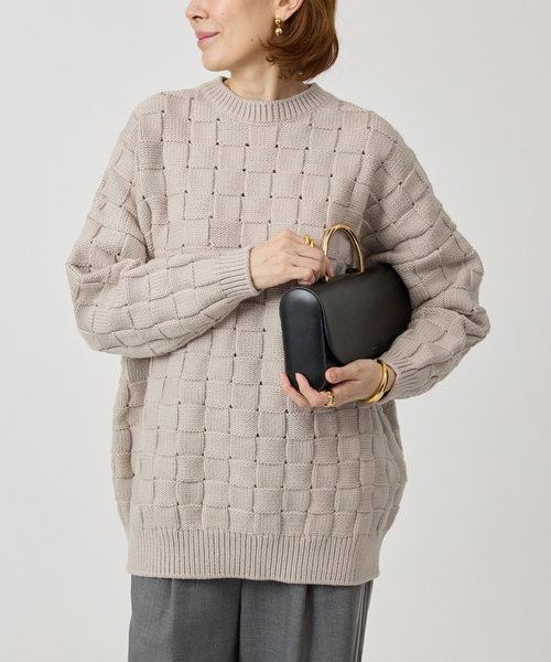 VERMEIL par iena（ヴェルメイユパーイエナ）の「リンクスブロックプルオーバー（ニット/セーター・レディース・ブラウン/ベージュ/ネイビー・FREE）」の21枚目の写真