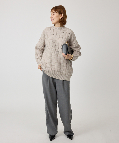 VERMEIL par iena（ヴェルメイユパーイエナ）の「リンクスブロックプルオーバー（ニット/セーター・レディース・ブラウン/ベージュ/ネイビー・FREE）」の14枚目の写真