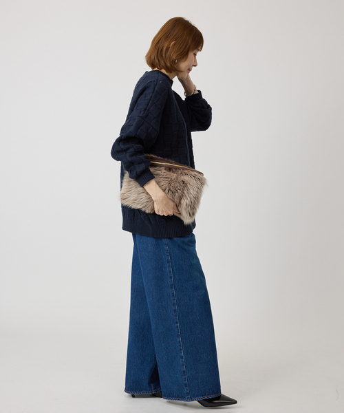 VERMEIL par iena（ヴェルメイユパーイエナ）の「リンクスブロックプルオーバー（ニット/セーター・レディース・ブラウン/ベージュ/ネイビー・FREE）」の11枚目の写真