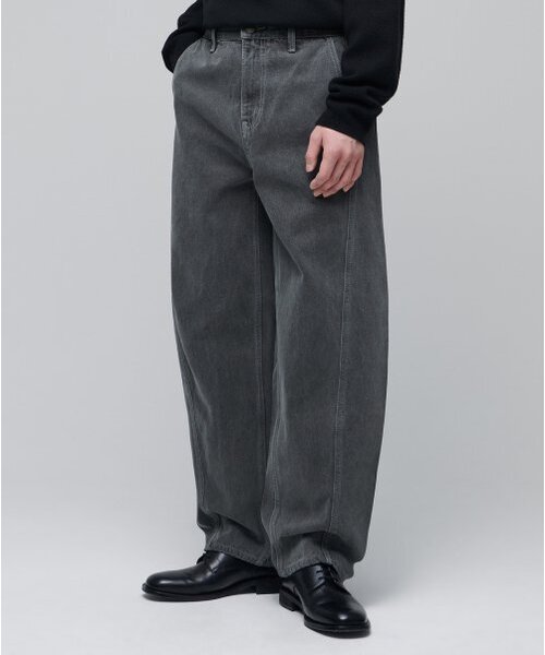 MUSINSA STANDARD（ムシンサスタンダード）の「ツイストセミバルーンデニムパンツ[グレー]（デニムパンツ・メンズ・その他・30/31/33/26/27/28/40/38/42/36/34/32/29）」の6枚目の写真