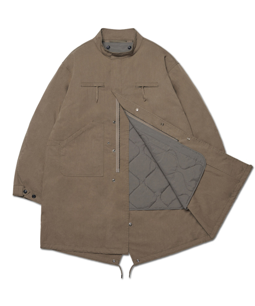 NOMANUAL(NOMANUAL)の「PATCHED EMBLEM PARKA - WASHED BROWN(ミリタリージャケット・レディース・その他・X-LARGE/MEDIUM/LARGE)」の2枚目の写真