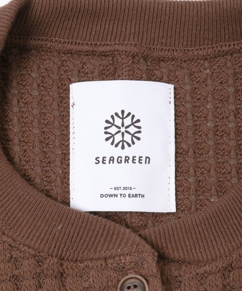 THE GOODLAND MARKET（ザグッドランドマーケット）の「SEAGREEN　BIG WAFFLE HENRY NECK ONEPIECE（ワンピース・レディース・ネイビー/ブラウン/アイボリー・1）」の12枚目の写真