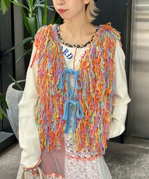 HELLO.SANFRANCISCO | 【HELLO.SANFRANCISCO/ハローサンフランシスコ】カラーループフリンジリボンベスト(ベスト)