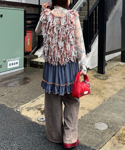 HELLO.SANFRANCISCO（ハローサンフランシスコ）の「【HELLO.SANFRANCISCO/ハローサンフランシスコ】カラーループフリンジリボンベスト（ベスト・レディース・オレンジ/ピンク・ONE SIZE）」の8枚目の写真