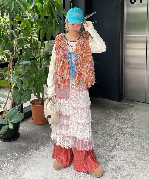 HELLO.SANFRANCISCO（ハローサンフランシスコ）の「【HELLO.SANFRANCISCO/ハローサンフランシスコ】カラーループフリンジリボンベスト（ベスト・レディース・オレンジ/ピンク・ONE SIZE）」の13枚目の写真