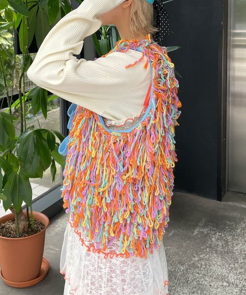 HELLO.SANFRANCISCO（ハローサンフランシスコ）の「【HELLO.SANFRANCISCO/ハローサンフランシスコ】カラーループフリンジリボンベスト（ベスト・レディース・オレンジ/ピンク・ONE SIZE）」の17枚目の写真